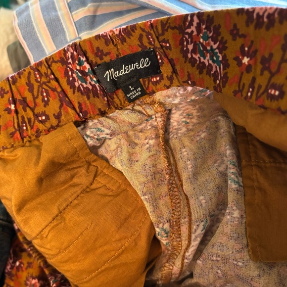 Madewell Drapey Pull-On Shorts Sz Large Warm Paisley Provincial Burnt Sienna - Picture 7 of 7
